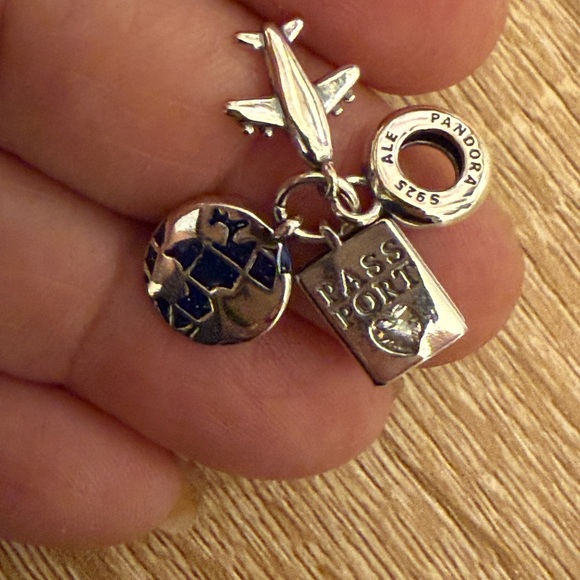 Pandora Silver Travel Charm with Blue Accents - Picture 2 of 5